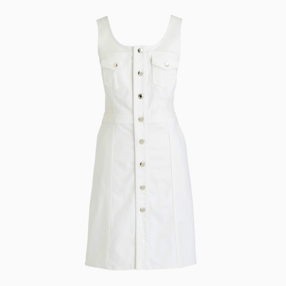 J. Crew scoop eco button front denim dress